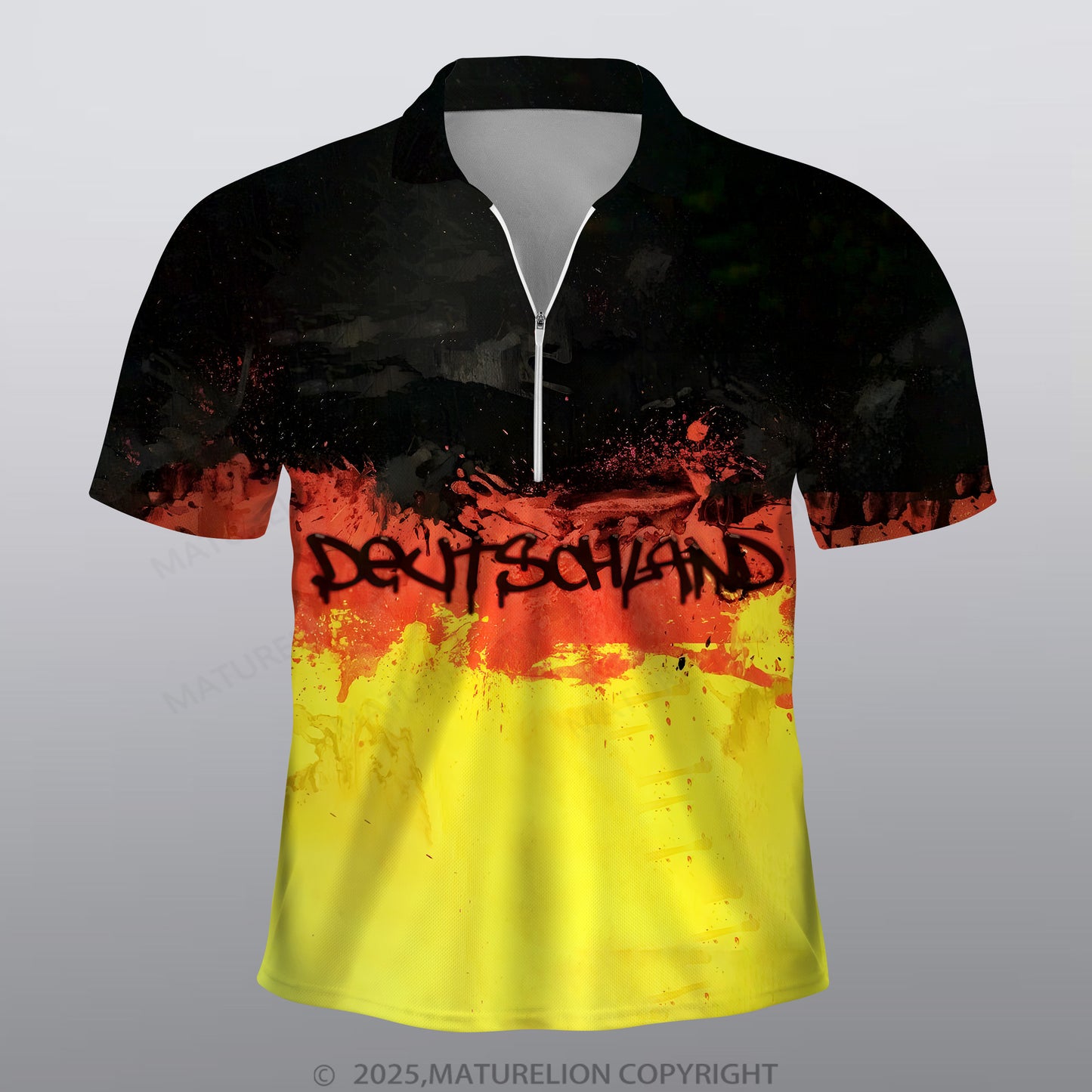 Maturelion Deutschland Männer Voll-Print Polo Shirt