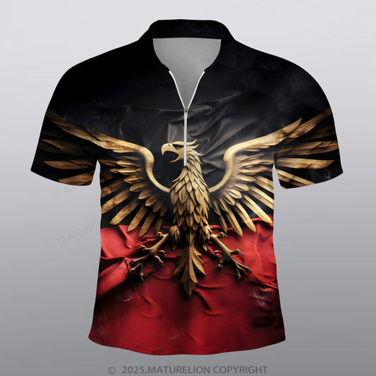 Maturelion Adler Männer Voll-Print Polo Shirt