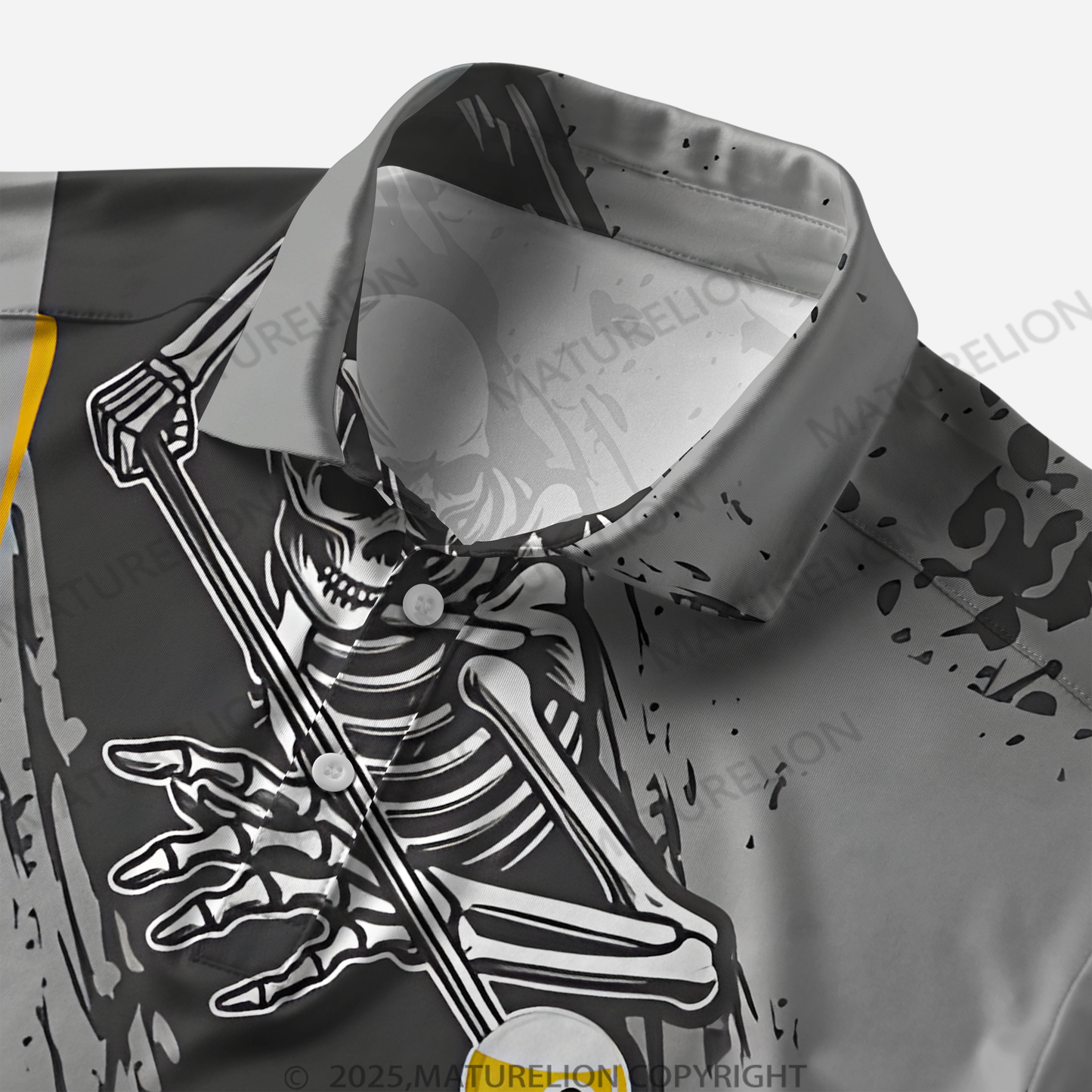 Maturelion Männer Voll-Print Polo Shirt