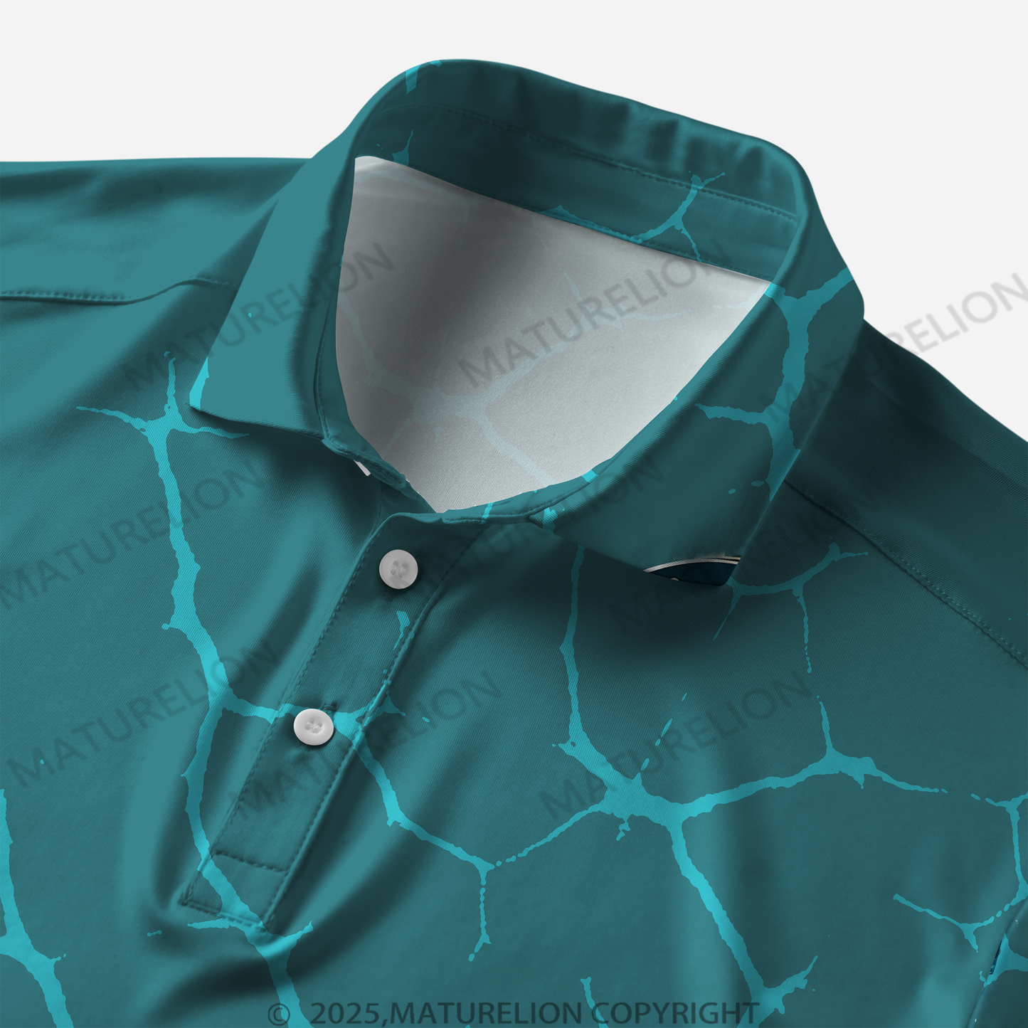Maturelion Männer Voll-Print Polo Shirt