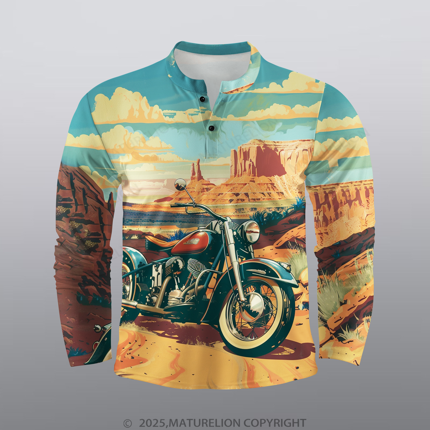 Maturelion Motorrad Männer Voll-Print Polo Shirt