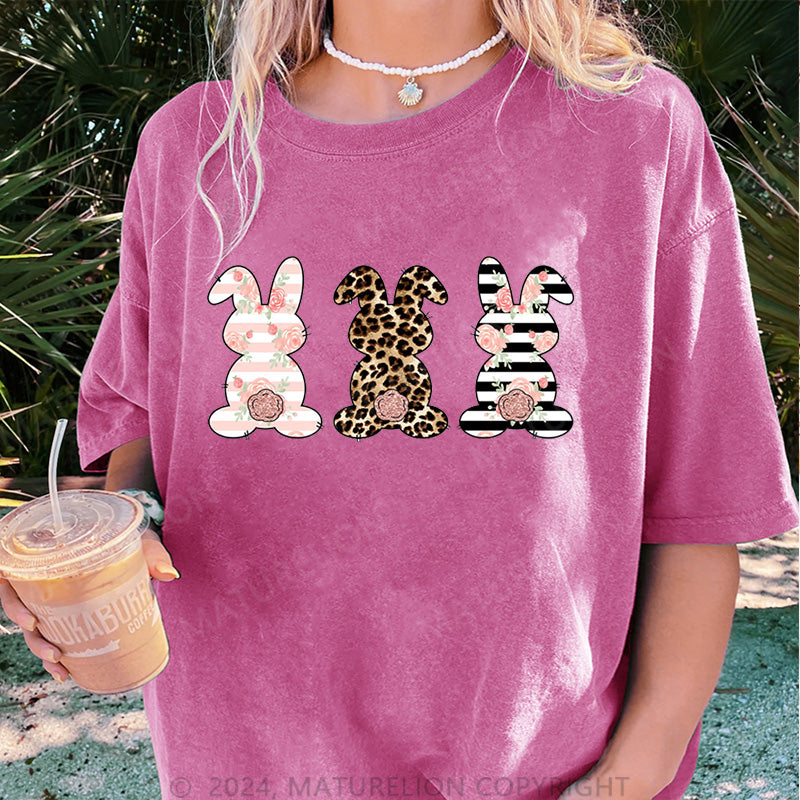 Maturelion Osterhasen und Frohe Ostern Damen Gewaschene Vintage T-Shirt